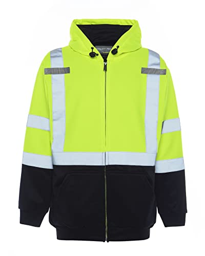 Utility Pro UHV425 High-Vis Safety Soft Shell Hoodie with Waterproof DuPont Teflon, Lime, 3X-Large