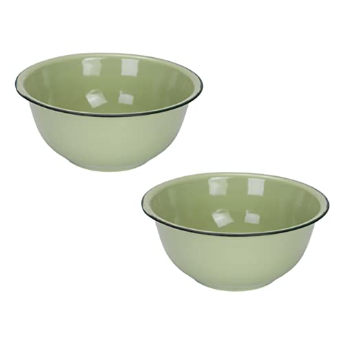 HOMOBABE 2pezzi Ciotole Smalto Retro Per Zuppa e Verdure Bacinelle Profonde Per Ciotole Per e Facili Da e Maneggiare