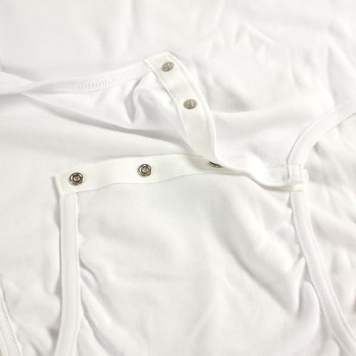 LeakMaster Adult Bodysuit Diapering T-Shirt Quality Long Lasting Heavyweight 100% Cotton Fabric. Front Facing Reinforced Snap Closures. XLarge - White