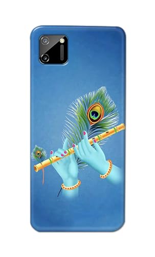 Image of Plastic Printfidaa Printed Hard Back Cover Case For Realme C11 2020 Back Cover (Flute In Krishna Hands) -112, Multicolor