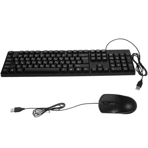 Combo Teclado y Ratón Cable USB elegante de 104 teclas ABS para trabajar sin ruido