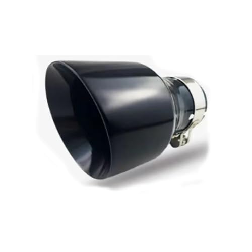 Silencieux tuyau d'échappement de voiture embout biseauté inox 304 brillant noir 63mm 114mm