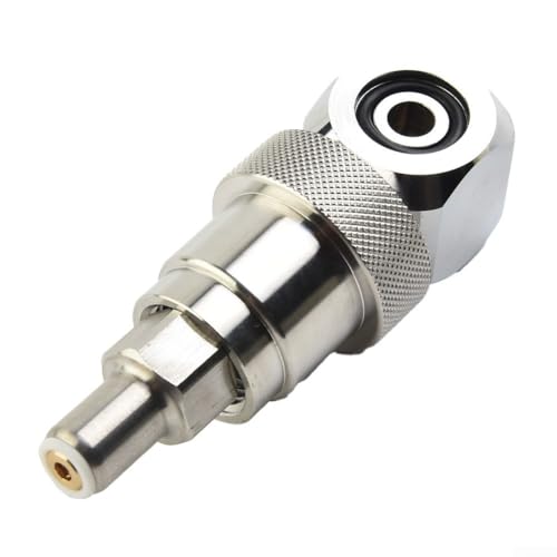 CGA347 Adaptador de llenado para cilindros Scott SCBA de extinción de incendios, construcción de acero inoxidable y latón, clasificación de 5000 PSI, funcionamiento sin llave