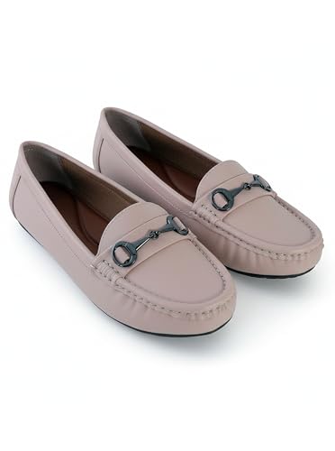 Image of Pluxh Women's Classic Ballet Flats with Metal Detail | Soft Padded Slip-On Shoes | Lightweight Comfort Footwear | Flexible Sole | Office, Casual
