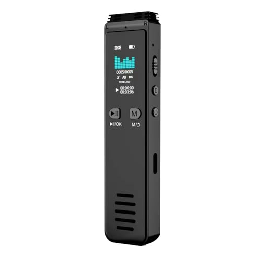 Surluoen Grabadora de Voz Digital de 32 GB Bluetooth 5.0 Audio Activado Grabación de Llamadas Telefónicas Cancelación de Ruido Inteligente Reproductor Mp3