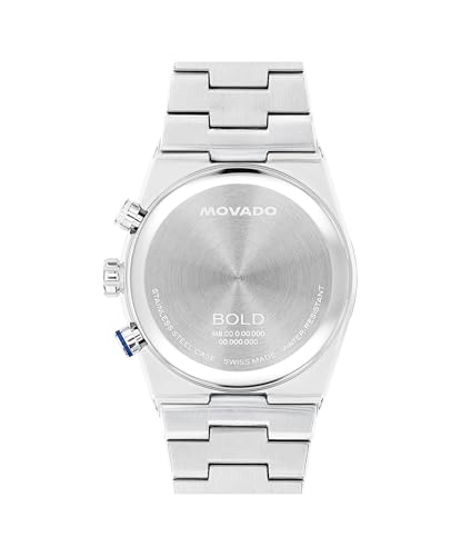 Image of Movado Bold Quest Men's Skeleton Watch - Swiss Quartz Chronograph, Link Bracelet - Classic, Modern Luxury Fashion Timepiece for Him - 40mm