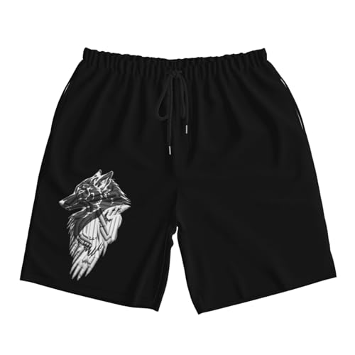 Viking Norse Wolf Raven Mens Swim Trunks Quick Dry Board Shorts 7