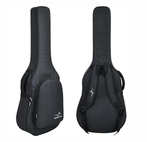 Image of Acoustic Guitar Bag /Cover with Foam Padding (Black) Strong and Durable for Multiple Sizes and Shapes Folk /Classical Guitars 38 inch, 39 inch, 40 inch, 41 inch (Black)