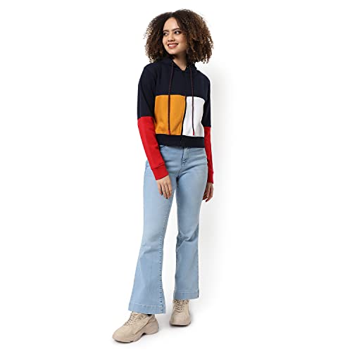 Image of PINACOLADA Women Cotton Zipper Sweatshirt Relaxed Fit for Casual Wear | Full Sleeves | Stylish Sweatshirt Crafted with Comfort Fit and High Performance for Everyday Wear
