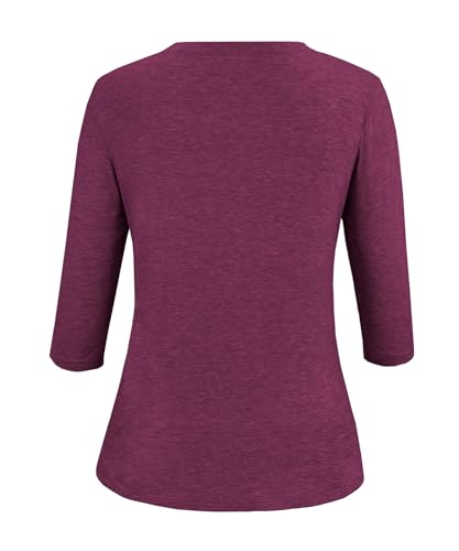 Image of JomeDesign Womens Tops 3 /4 Sleeve Shirts Round Neck Loose Casual Blouses Floral Print Tshirts
