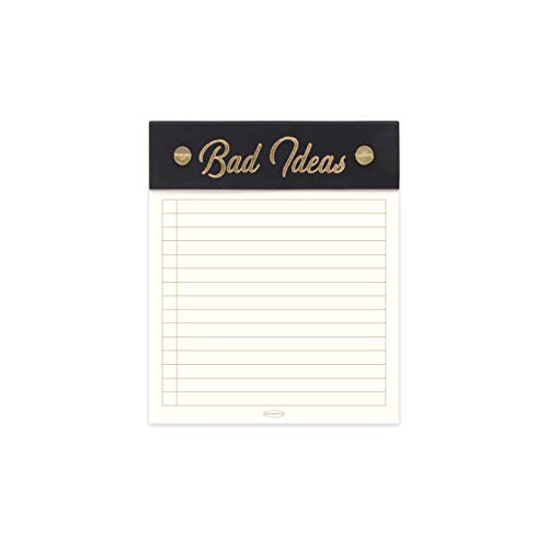 DesignWorks Ink Post Bound Notepad with Cloth Header (5" x 6"), Black - Bad Ideas