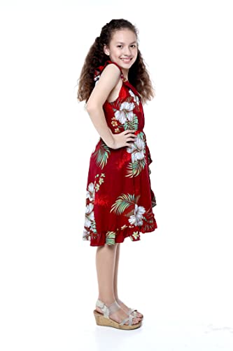 Image of Matchable Family Hawaiian Luau Men Women Girl Boy Clothes in Pineapple Garden Burgundy