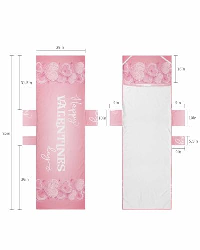 Valentines Day Beach Lounge Chair Towel Cover, Soft Chaise Lounge Towel with Side Pockets Patio Pool Chairs Cover for Beach/Pool Sunbathing 29x85 Pink Love Heart Romantic Star