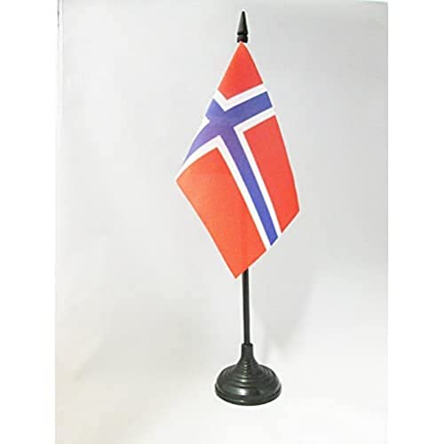 AZ FLAG - Tischflagge Norwegen - 15x10 cm - Norwegische Tischfahne 10 x 15 Cm - Flaggen