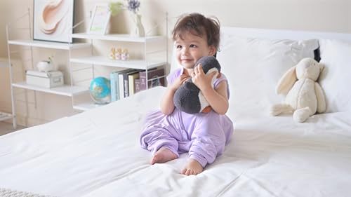 Image of Baby /Toddler Sleep Sack with Legs, Rayon from Bamboo 95% + 5% Spandex, 1.0 TOG, 2‑Way Zipper Sleeping Bag, Walker‑Friendly 12-18M Purple