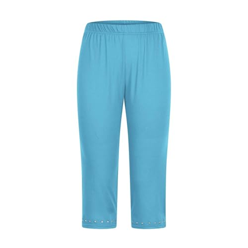 Capri Leggings for Girls Stretchy High Waisted Yoga Dance Pants Summer Plain Skinny Tights 3/4 Leggings Solid3