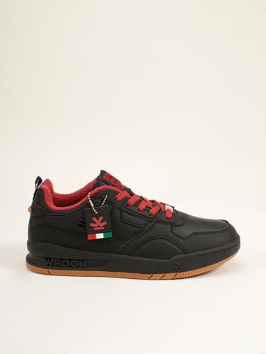 Image of WROGN Men's Microfibre Sneakers | Layered Panel Design | Lace-Up Closure
