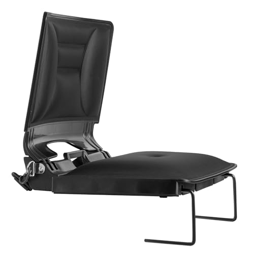 VEVOR Stadionsitz klappbarer Tribünenstuhl mit Rückenlehne, gepolsterter Tribünensitz mit Schultergurt, Stadionstuhl Bodenstuhl (424,18 mm breit) aus Lycra-Material für Tribünen Schwarz 1 STK.