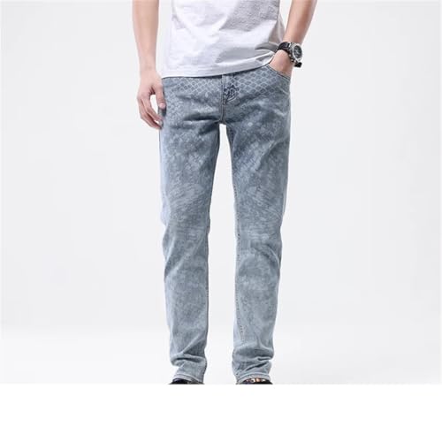 Men's Design Full Printed Jeans Casual Stretch Slim Retro Skinny Pants3