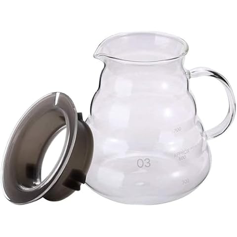800ml Clear Glass Range Coffee Server,Standard Glass Coffee Carafe, Coffee Pot Cover