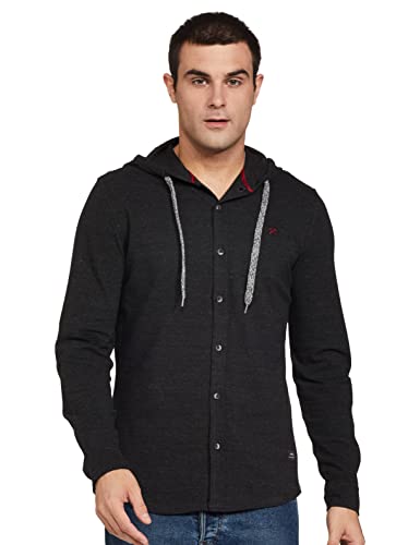 Image of HammerSmith Men's 100% Cotton Long Sleeve Hooded Collar Casual Shirt