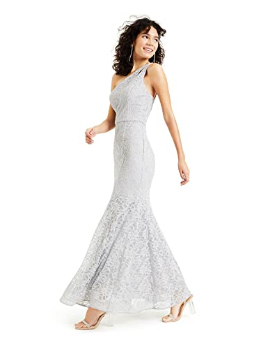 BCX DRESS Womens Lace Glitter Zippered Sleeveless Asymmetrical Neckline Maxi Evening Fit + Flare Dress3