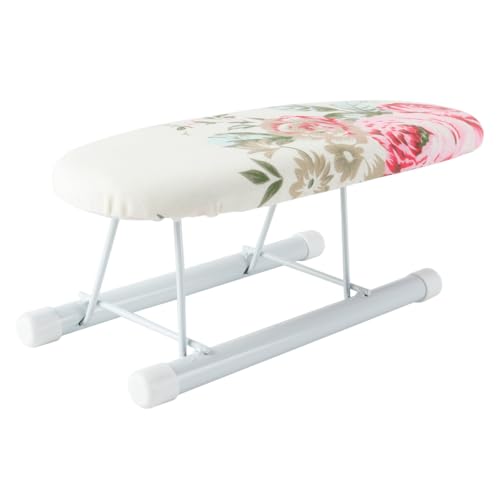 Sarini Tabla de planchar mangas, compacta y de sobremesa para mangas, cuellos y puños de camisas, portátil y ahorradora de espacio.