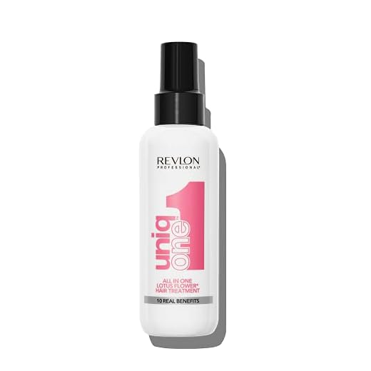 Revlon Professional UniqOne Protector Térmico Cabello, Acondicionador Pelo, Tratamiento Hidratante para el Pelo en Spray sin Aclarado, Fragancia Flor de loto, 150 ml