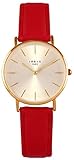 IRBIS Diademe Leather Camelia - Orologio rosso da donna, cinturino in pelle, 36 mm, rosso, 36 mm, Casuale,Bracciale