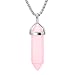BEADNOVA Natural Rose Quartz Gemstone Necklace with 18" Stainless Steel Chain