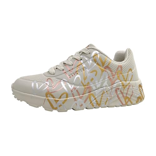Skechers Mädchen UNO Lite Metallic Love Sneaker, Natur Multi, 39...