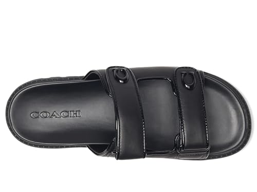 Coach Women's Denim Quilted Sculpted C Double Band Sandal Flat2