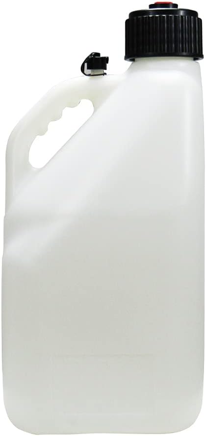 Pit Posse 754810K2 VP Type White 5 Gallon Utility Jug and Hose Filler Spout Combo - Made in USA - Garage Trailer Shop Automotive Engine Oil Fluid Holder - Double Handle Design (2 Jugs & 2 Hoses)