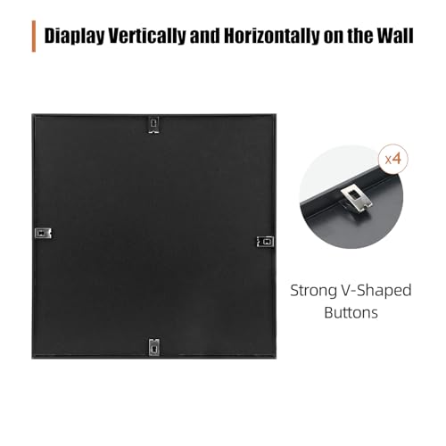 Image of Homso 12.5x12.5 Record Frame in Black, Metal Vinyl Record Album Frame 2Packs, Display Music Vinyl LP Record Album Covers, Hanging Hardware Included