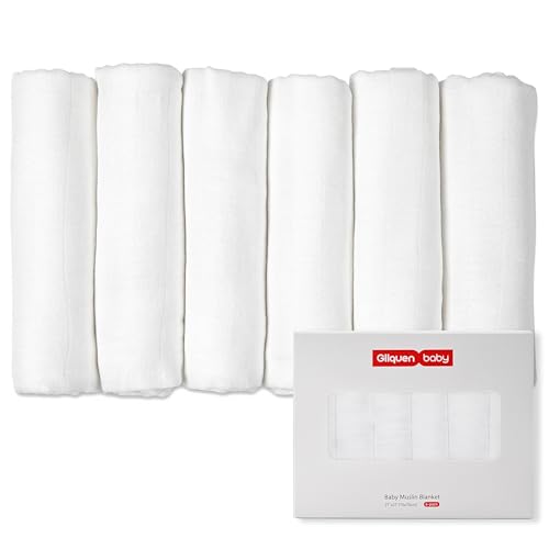 GLLQUEN 6er Pack Musselintücher Baby 70x70 Spucktücher aus Baumwolle – Ansicht 1