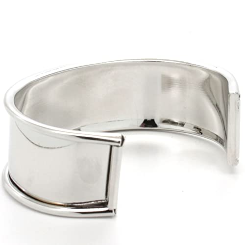 Stecksstore Cuff Bracelet Blank 1'' Flexible Steel Nickel Plate 11683-02, Silver, Medium3