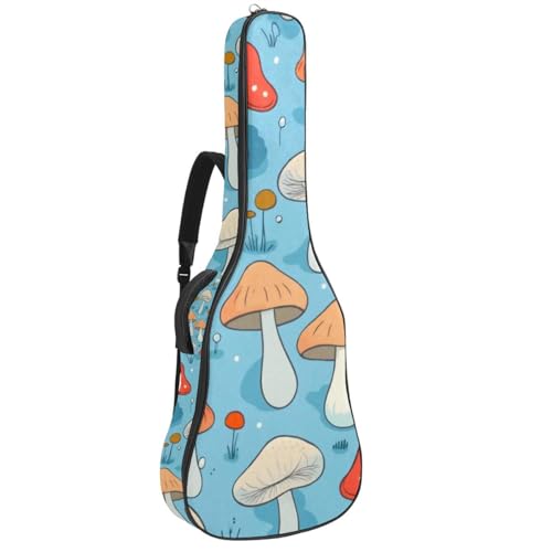 Housse guitare 101,6 cm sac à dos étanche à motif champignon pour vos trajets au studio