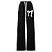 Malibure Girls Baggy Sweatpants Teen Trendy Wide Leg Y2K Bow Sweatpants Elastic Waist Drawstring Comfort Sweat Pants Cute Clothes for Teens Teenager Clothing Black 11-12 Years