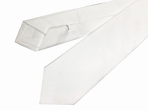 Image of Elfeves Men's Skinny Solid Color Tie Causal Cotton Linen Narrow Slim cut Necktie