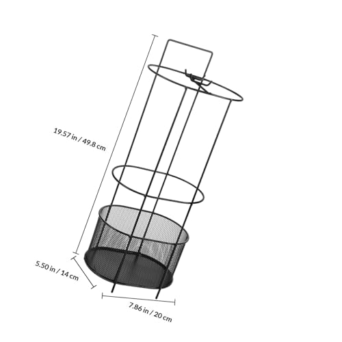 Porte-parapluies métallique noir Homoyoyo petit modèle autoportant avec support d'évacuation d'eau