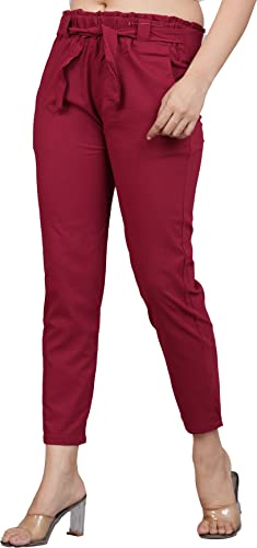 Image of Yash Gallery Women's Regular Fit Mid Rise Lycra Casual Stylish Trousers