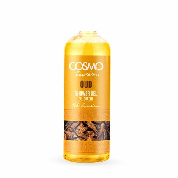 Cosmo Temptation Oud shower gel, Helps to Cleanse the Skin, Nourish the Skin, Shower Gel for Daily Use, For Men and Women 480ml