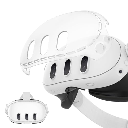 Image of LIRAMARK VR Shell Cover Skin for Meta Quest 3 Headset Accessories, VR Headset Protector for Oculus Quest 3 VR Headsets (ABS Material) (Clear)