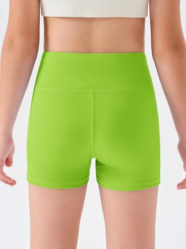 Image of Haloumoning Girls Athletic Shorts Kids High Waisted Yoga Dance Biker Shorts Comfy Gymnastics Shorts 5-14Y