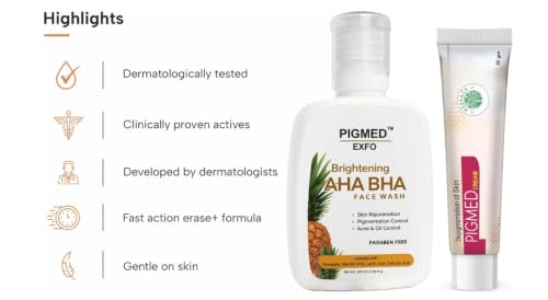 Image of Pigmed Combo | Pigmentation, Dark spots, Acne marks removal Face Wash & cream (2 Items in the set)