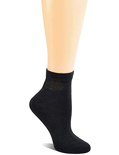 Yomandamor Womens 6 Pairs Cotton Ankle Diabetic/Dress Socks with Seamless Toe,L Size 9-11