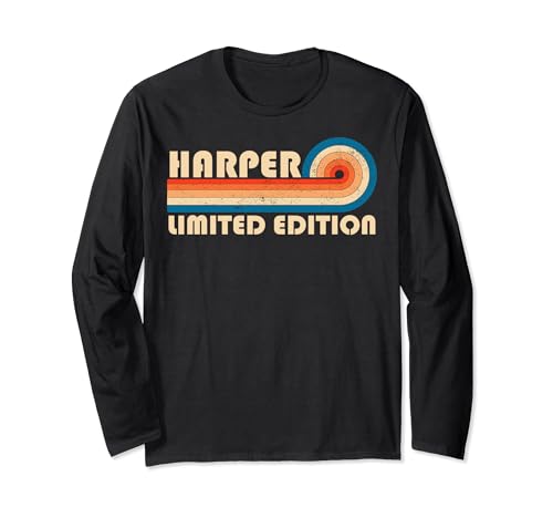 HARPER Name Personalised Funny Retro Vintage Birthday Maglia a Manica