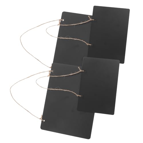 Angoily 4pcs Double Sided Erasable Chalkboard Signs Vintage Wooden Memo Boards with Hanging String for Wedding Restaurant and Party Decorations Rustic Message Display