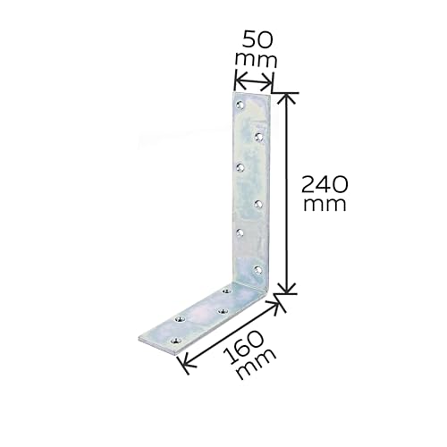 Alberts 334154 Balkenwinkel | galvanisch verzinkt, dickschichtpassiviert | 160 x 240 x 50 mm