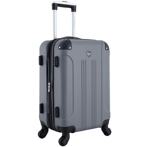 Image of Travelers Club Chicago Hardside Expandable Spinner Luggage, Charcoal, 20 inch(22in with wheels) Carry-On